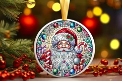 Round Christmas Ornament Sublimation|Clipart Product Image 2