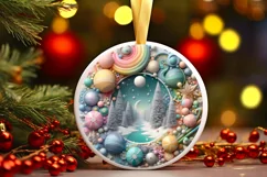 Round Christmas Ornament Sublimation|Clipart Product Image 1
