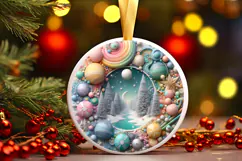 Round Christmass Ornament PNG Product Image 1