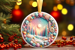Round Christmass Ornament PNG Product Image 1