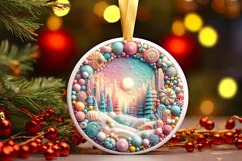 Round Christmass Ornament PNG Product Image 1