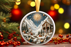 Round Christmass Ornament PNG Product Image 1