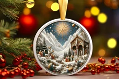 Round Christmas Ornament Sublimation|Clipart Product Image 1
