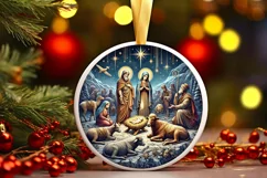 Round Christmas Ornament Sublimation|Clipart Product Image 1