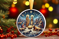 Round Christmass Ornament PNG Product Image 1