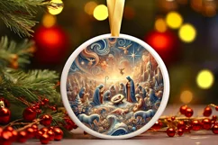 Round Christmas Ornament Sublimation|Clipart Product Image 2