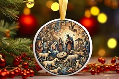 Round Christmas Ornament Sublimation|Clipart Product Image 2
