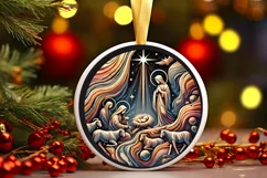 Round Christmas Ornament Sublimation|Clipart Product Image 2