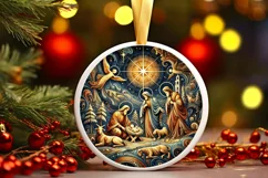 Round Christmas Ornament Sublimation|Clipart Product Image 2