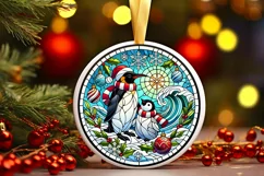 Round Christmas Ornament Sublimation|Clipart Product Image 2