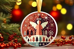 Round Christmas Ornament Sublimation|Clipart Product Image 2