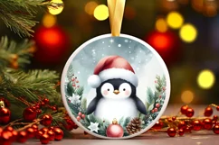 Winter Penguin Ornament Sublimation PNG Product Image 1