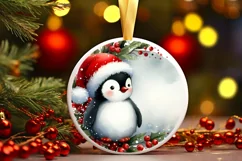 Winter Penguin Ornament Sublimation PNG Product Image 3