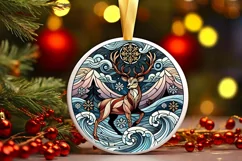 Round Christmas Ornament Sublimation|Clipart Product Image 2