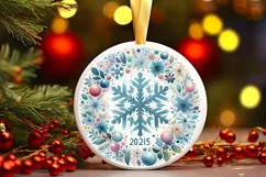 Round Christmas Ornament Sublimation|Clipart Product Image 3