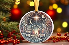 Round Christmas Ornament Sublimation|Clipart Product Image 1