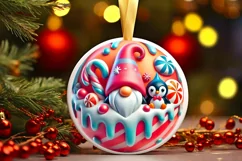 Round Christmas Ornament Sublimation|Clipart Product Image 1
