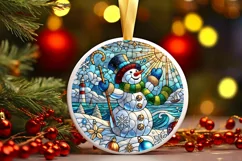 Round Christmas Ornament Sublimation|Clipart Product Image 2