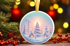 Pastel Christmas Candy Scene Sublimation PNG Product Image 3