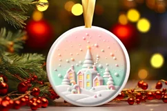 Pastel Christmas Candy Scene Sublimation PNG Product Image 3
