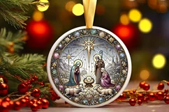 Round Christmas Ornament Sublimation|Clipart Product Image 2