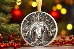 Round Christmas Ornament Sublimation|Clipart Product Image 2