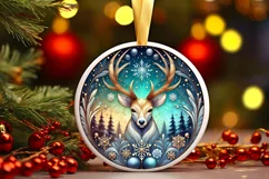 Round Christmas Ornament Sublimation|Clipart Product Image 2