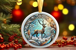 Round Christmas Ornament Sublimation|Clipart Product Image 2