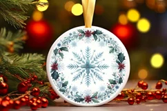 Round Christmas Ornament Sublimation|Clipart Product Image 1