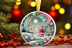 Round Christmass Ornament PNG Product Image 1