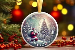 Round Christmas Ornament Sublimation|Clipart Product Image 2