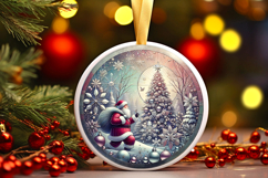 Round Christmass Ornament PNG Product Image 1