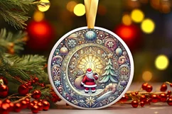 Round Christmas Ornament Sublimation|Clipart Product Image 1