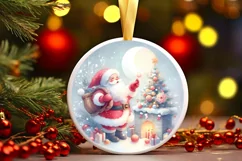 Pastel Santa Christmas Sticker Sublimation PNG Product Image 3