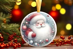 Pastel Santa Christmas Sticker Sublimation PNG Product Image 1