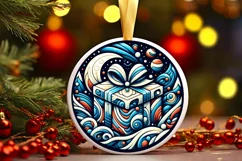 Round Christmas Ornament Sublimation|Clipart Product Image 1