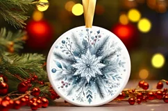 Round Christmas Ornament Sublimation|Clipart Product Image 1