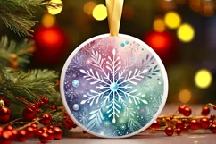 Round Christmas Ornament Sublimation|Clipart Product Image 1