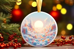 Pastel Christmas Candy Scene Sublimation PNG Product Image 3