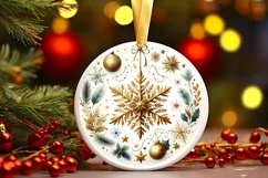 Round Christmas Ornament Sublimation|Clipart Product Image 3