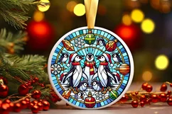 Round Christmas Ornament Sublimation|Clipart Product Image 1