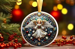 Round Christmas Ornament Sublimation|Clipart Product Image 1