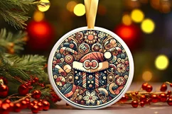 Round Christmas Ornament Sublimation|Clipart Product Image 1