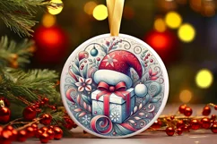 Round Christmas Ornament Sublimation|Clipart Product Image 1