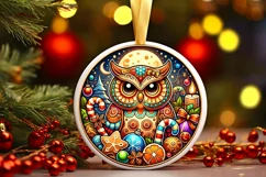 Round Christmas Ornament Sublimation|Clipart Product Image 1