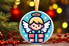 Round Christmas Ornament Sublimation|Clipart Product Image 2