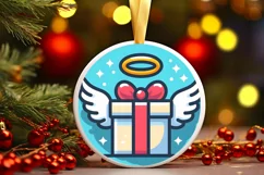 Round Christmas Ornament Sublimation|Clipart Product Image 1