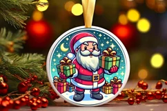 Round Christmas Ornament Sublimation|Clipart Product Image 1