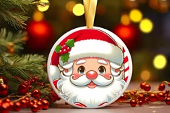 Round Christmas Ornament Sublimation|Clipart Product Image 1