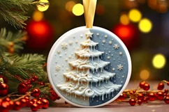 3D Marzipan Christmas Tree Sublimation PNG Product Image 1